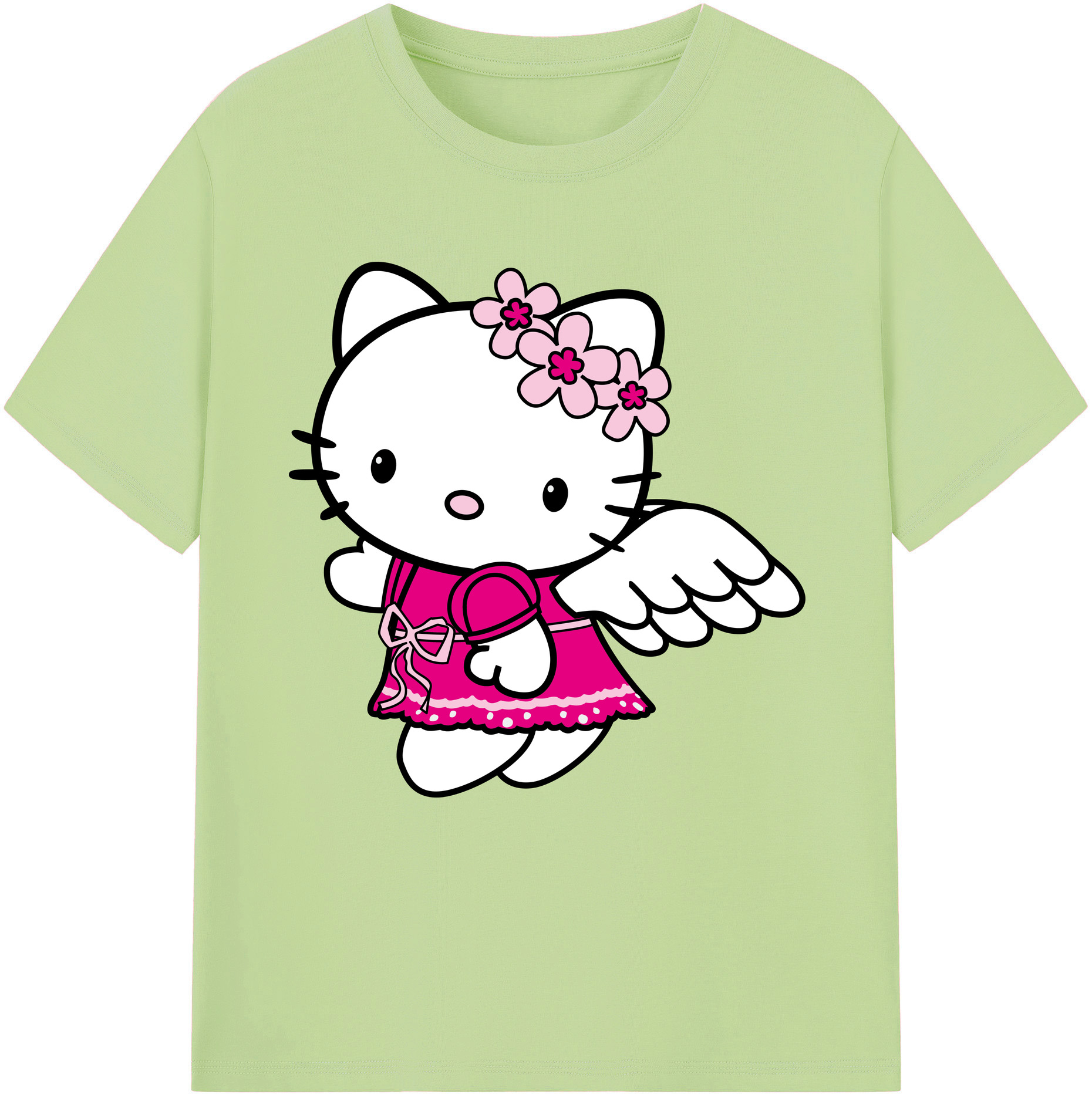 （画像用） Hello Kitty ハローキティ 綿100％半袖Tシャツ（フロントプリント）